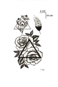 Üçgen ve Gül Geçici Dövme Tattoo Aksesuar Şık Geçici Dövme - 2