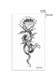 Yılan Ve Gül Snake And Rose Göğüs Arası Geçici Dövme Tattoo Aksesuar Şık Geçici Dövme - 2