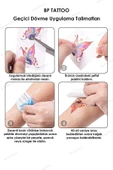 Neon Renkli Deniz Yıldızı Istiridye Deniz Atı Dövmesi Mini Tattoo Minimal Aksesuar Moda Şık - 3