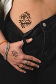 Üçgen ve Gül Geçici Dövme Tattoo Aksesuar Şık Geçici Dövme - 1