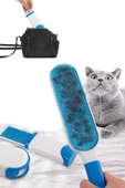 Yeni Nesil 2li Tüy Toplayıcı Hazneli Pratik Kedi Köpek Evcil Hayvan Tüy Kıl Toz Temizleyici Fırça - 4