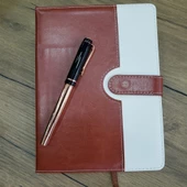 Deri Çizgili Defter Ve Roller Kalem Seti - 1