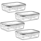 4 Bölmeli Sızdırmaz Contalı Kilitli Kapaklı 1 Litre Erzak Saklama Kabı -LC520 - 8