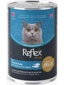 Reflex Plus Jöle Içinde Et Parçacıklı Alabalıklı ve Ton Balıklı Yetişkin Kedi Konservesi 400gr - 1