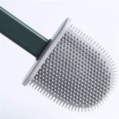 Duvara Monte Edilebilir Kapaklı Askılı Klozet Yumuşak Silikon Başlıklı Tuvalet Fırçası Seti - 6