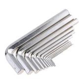 10 Parça Çelik Alyan Seti Kısa Düz Köşe Alyan Anahtar Takımı - 5