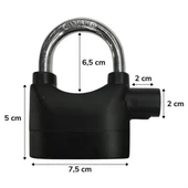 Desibel Siyah Alarmlı Çok Fonksiyonlu Ekstra Güvenlikli Kare Asma Dolap Kilidi - 3