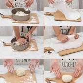 Orta Hamur Torbası Silikon Şeffaf Hamur Yoğurma Torbası Ekmek Makarna Mantı Hamuru Kolay Yo - 6