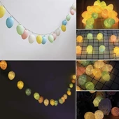 10lu Renkli Yumurta Şeklinde Dekoratif Dolama Led Aydınlatma - 3
