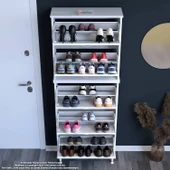 Modilayn VARBİ UMAY' 2 Li Antre Hol 72 x205x 25, 5 cm’ lik 5 Düşer Kapak 10 Göz Raflı Ayakkabılık - 5