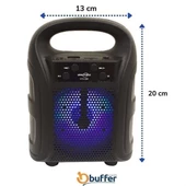 Tutmalı Mini Hoparlör Işıklı Taşınabilir Bluetooth Wireless Radyolu Sd Kart ve USB Girişli Hoparlör - 4