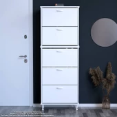 Modilayn VARBİ UMAY' 2 Li Antre Hol 72 x205x 25, 5 cm’ lik 5 Düşer Kapak 10 Göz Raflı Ayakkabılık - 1