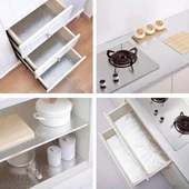 Rulo Gümüş Alüminyum Folyo Duvar Kağıdı, Kendinden Yapışkanlı Raf İçi, Su Geçirmez Folyo  2 mt x 60 cm - 4