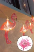 10lu Pilli Led Flamingo Dekoratif Işık Zinciri Aydınlatma 1,5 Mt - 8