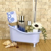 Dekoratif Mini Küvet Şeklinde Çok Amaçlı  Banyo Düzenleyici Sepet - 1
