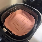 Renkli Isıya Dayanıklı Yıkanılabilir Silikon Fırın  Airfryer Kare Model Pişirme Matı 20 cm - 8