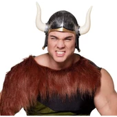 Mega Boynuzlu Viking Ivar Kaskı Eskitilmiş Desen Gümüş Renk thumbnail 1