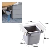 Mini Masa Çöp Kovası Plastik Tezgah Altı Geri Çekilebilir Yapışkanlı Görünmez Bölme Pratik - 2