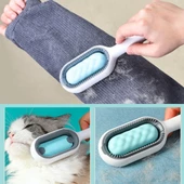 Evcil Hayvanlar İçin Çift Taraflı Pet Fırçası Nemli Tüy Tarama Tarağı - 4