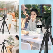 Telefon ve Fotoğraf Makinası Takılabilen Bluetooth Kumandalı 146 cm Tripod - 4