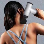 6 Farklı Seviyeli Titreşimli 4 Farklı Başlıklı Büyük Boy Masaj Tabancası - 4