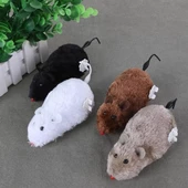 Kurmalı Kedi Eğitim Oyuncağı Tüylü Peluş Fare Yakalama İnteraktif Sevimli Eğlenceli Oyuncak - 4