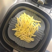 Renkli Isıya Dayanıklı Yıkanılabilir Silikon Fırın Airfryer Kare Model Pişirme Matı 20 cm - 7