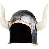 Mega Boynuzlu Viking Ivar Kaskı Eskitilmiş Desen Gümüş Renk thumbnail 2