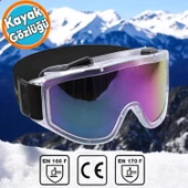 Kayak Gözlüğü Ventilli Güneş Kar Gözlük Gökkuşağı Snowboard Glasses Ekonomik Gözlük - 1