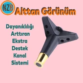 Mobilya Çekyat Kanepe Komidin Sehpa TV Ünitesi Koltuk Ayağı 15 cm Siyah Altın Baza Ayak 4 Adet - 6