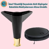 Mobilya Çekyat Kanepe Komidin Sehpa TV Ünitesi Koltuk Ayağı 15 cm Siyah Altın Baza Ayak 4 Adet - 5