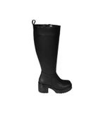 YAZKIŞ Kadın Siyah Cilt 38cm Bilek Boyu 8cm Platform Taban Kalın Topuk Çizme - 2