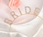 Altın Gold Renk Bekarlığa Veda Kristal Taş Bride Tacı İthal thumbnail 7