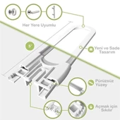 Bebek Çocuk Çekmece ve Dolap Koruma Raylı Güvenlik Sistemi Emniyet Kilidi - 5