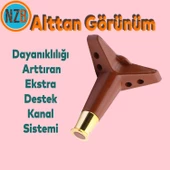 Mobilya Çekyat Kanepe Komidin Sehpa TV Ünitesi Koltuk Ayağı 15 cm Ceviz Altın Baza Ayak 4 Adet thumbnail 7
