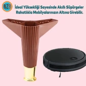 Mobilya Çekyat Kanepe Komidin Sehpa TV Ünitesi Koltuk Ayağı 15 cm Ceviz Altın Baza Ayak 4 Adet thumbnail 4