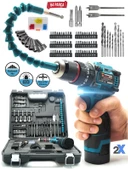 Germany Style Alman MS-84 Pro-Es Kömürsüz Darbeli 84 Parça Matkap Akülü Vidalama - 1