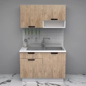 Visas Concept 120 Cm Altın Hazır Mutfak Dolabı (TEZGAH DAHİL) - 1