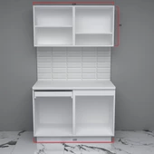 Visas Concept 120 Cm Altın Hazır Mutfak Dolabı (TEZGAH DAHİL) - 2