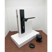 Zey Mat Siyah Aynalı Çelik Kapı Kolu Sağ Basar + Kumru Tokmak Ve Alt Rozeti (Kilit Hariçtir) thumbnail 2