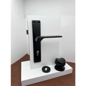 Zey Mat Siyah Aynalı Çelik Kapı Kolu Sağ Basar + Kumru Tokmak Ve Alt Rozeti (Kilit Hariçtir) thumbnail 1