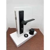 Zey Mat Siyah Aynalı Çelik Kapı Kolu Sağ Basar + Kumru Tokmak Ve Alt Rozeti (Kilit Hariçtir) thumbnail 3