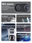 Avenir AV-M13 4g Simkartlı Solar Panelli 3 Lensli 12mp Full Color Gece Görüşü Çift Yönlü Ses Kamera - 3