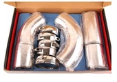 3 inç Hava Filtresi Turbo Emme Intercooler Borusu Soğuk / Sıcak Boru Hortumu Alüminyum Set - 2