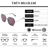 Daniel Klein DK4299-3 Polarize Camlı Kadın Güneş Gözlüğü - 8