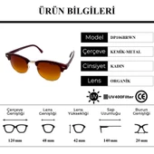 Della Pianto DP106BRWN Kahverengi Gold Kare Kadın Güneş Gözlüğü - 4