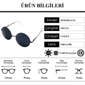 Della Pianto DP183BLACK Siyah Yuvarlak Camlı Güneş Gözlüğü - 5