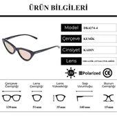 Daniel Klein DK4274-4 Aynalı Polarize Cat Eye Kadın Güneş Gözlüğü - 4