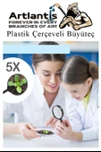 Büyüteç 50 mm 1 Adet 5x Plastik Sap Çerçeveli Büyüteç Merçek Okul Büro Ofis - 4