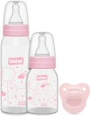 Bebsi Biberon ve Emzik Seti PP Pembe (250ML+ 125ML+ Emzik) - 1
